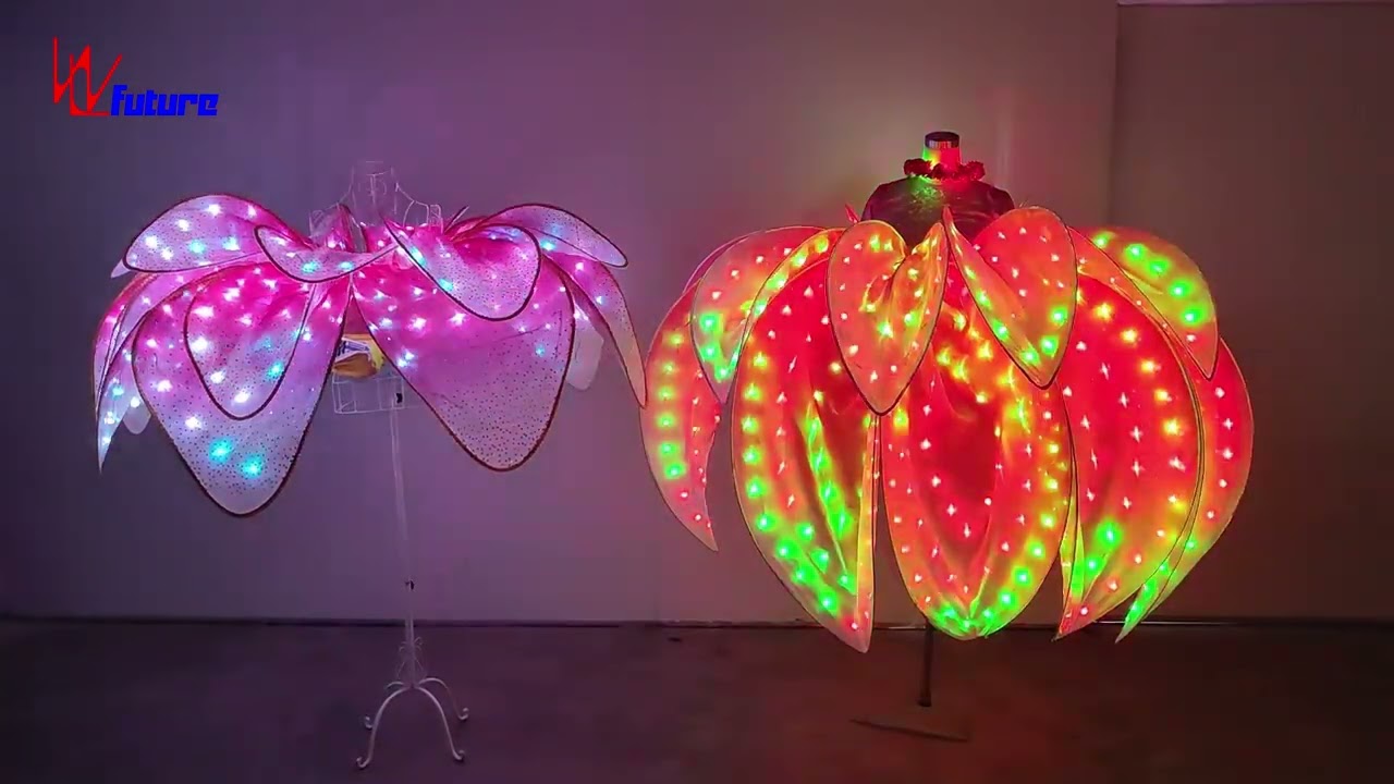Beautiful LED flower dress light up dance costume