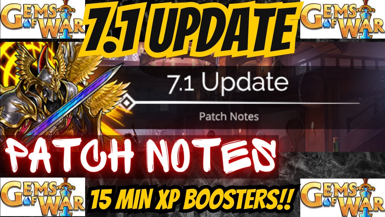 Gems of War 7.1 UPDATE PATCH NOTES / NEW 15 MIN EXP BOOSTER! Visual fix on cards Paragons Path