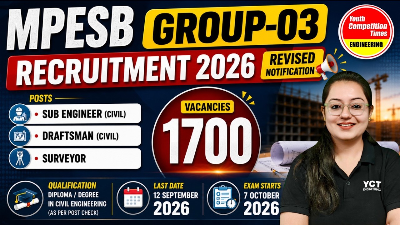 MP Sub Engineer Revised Vacancies Released | MPESB Group 03 Recruitment 2026 | Harshna Verma