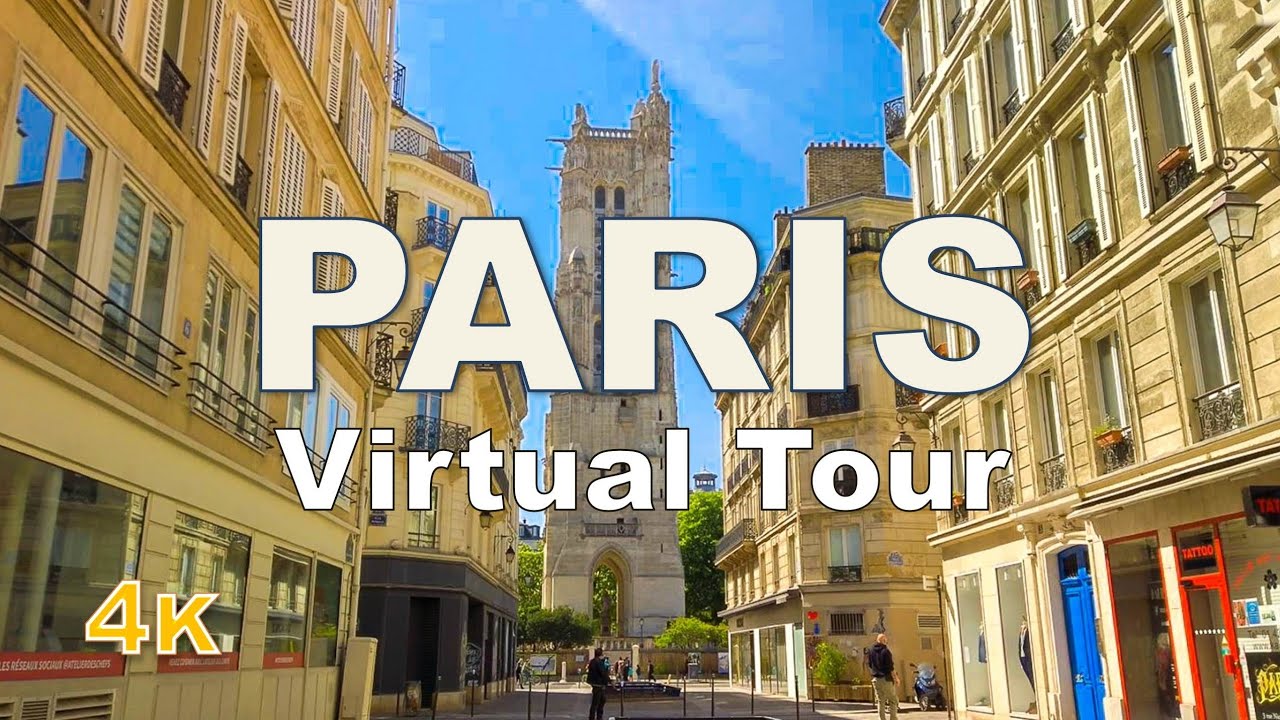 Paris walking tour - Tour Saint-Jacques to Passage du Grand-Cerf [4K]