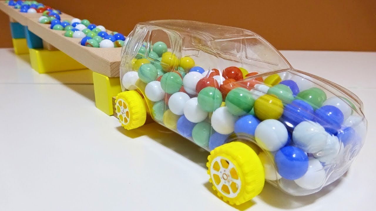 Satisfying Video Asmr Marble Run Race ☆ HABA Slope & Retro Makita Truck, Garbage Truck Long Version