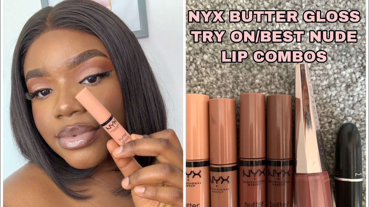 NYX BUTTER GLOSS TRY ON/BEST NUDE LIP COMBOS|JENNYKOKO TALK