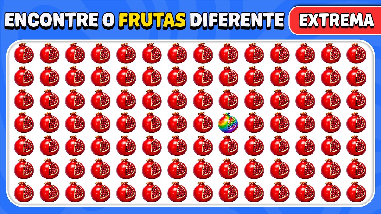 Encontre O Emoji Diferent - Edição Frutas EXTREMA 🍎🍋🥝 | 40 Níveis | Abelha De Teste
