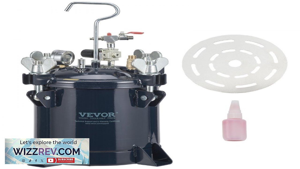 VEVOR 10L 2.5gal Spray Paint Pressure Pot Tank 70PSI Max Air Paint
