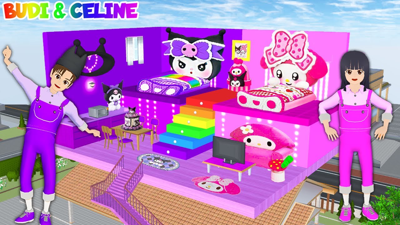 Yuta Mio Lomba Buat Kamar Playhouse Kuromi Ungu VS My Melody Pink Diatas Rumah | Siapa Paling Keren?