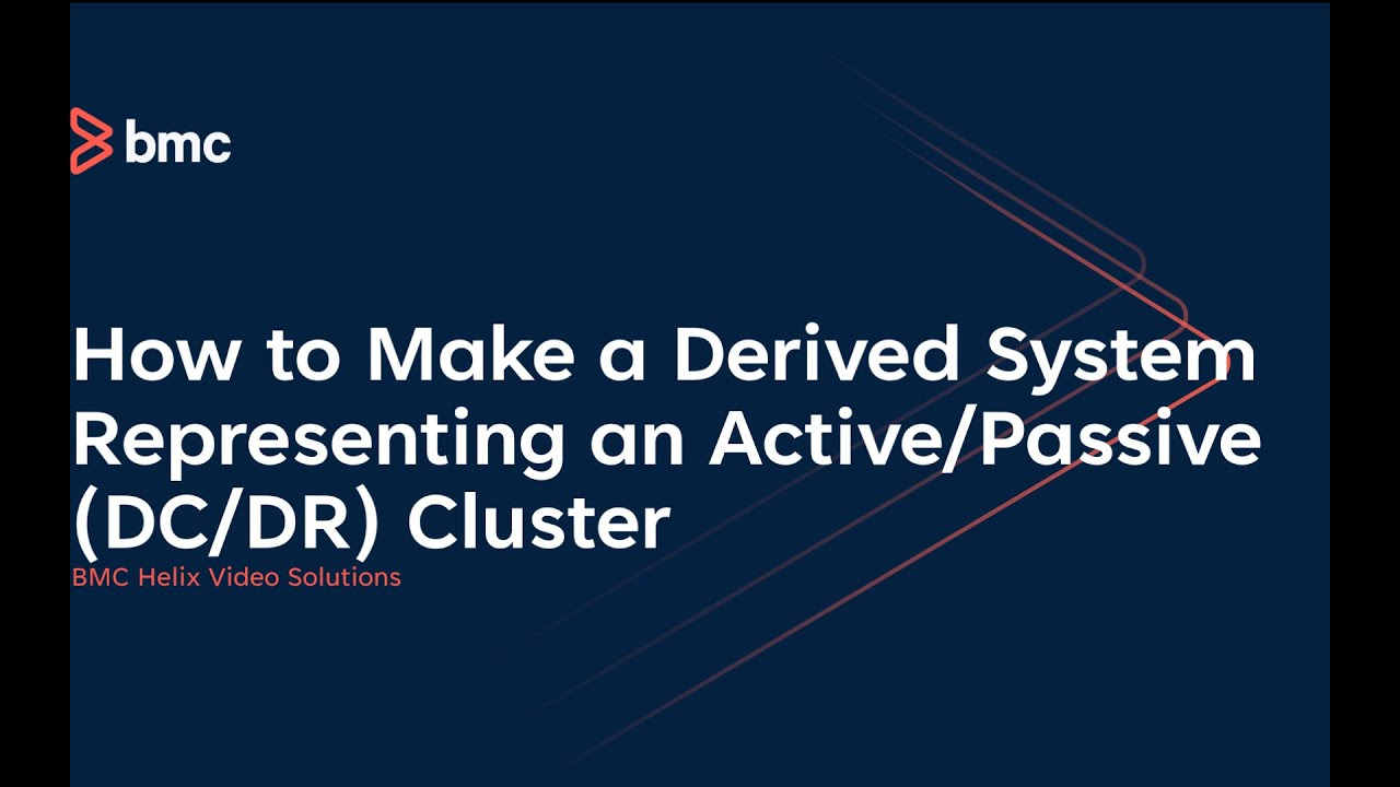 How to Make a Derived System Representing an Active Passive DC DR Cluster