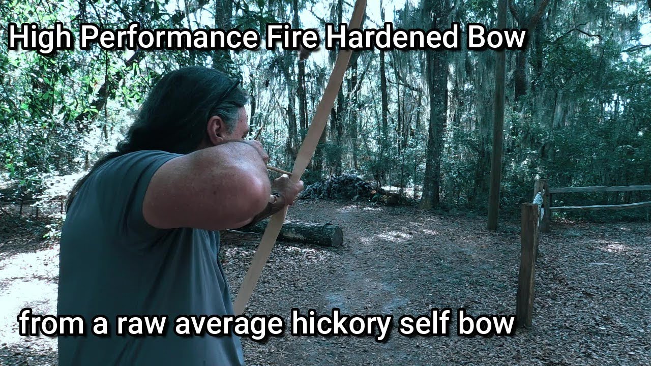 High Performance Fire Hardened Hickory Bow