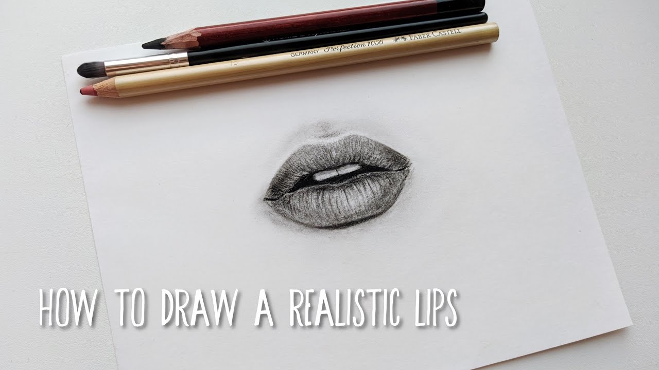 How to Draw a Realistic Lips in 12 minutes | charcoal drawing | Как нарисовать реалистичные губы