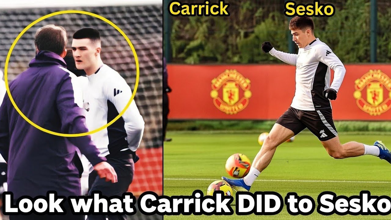 Michael Carrick DID THIS to Benjamin Sesko in Training today ahead of Tottenham
