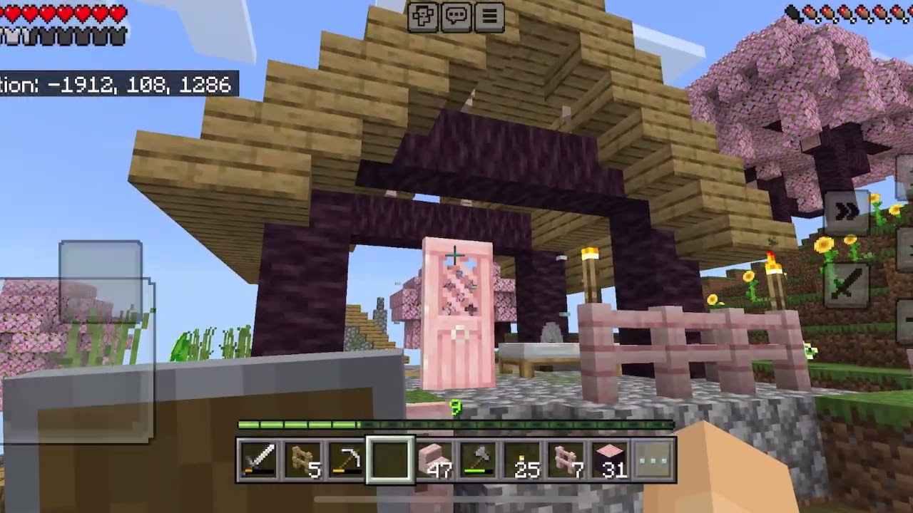 I turned a regular village into a beautiful pink cherry tree village!! 🌸🍒