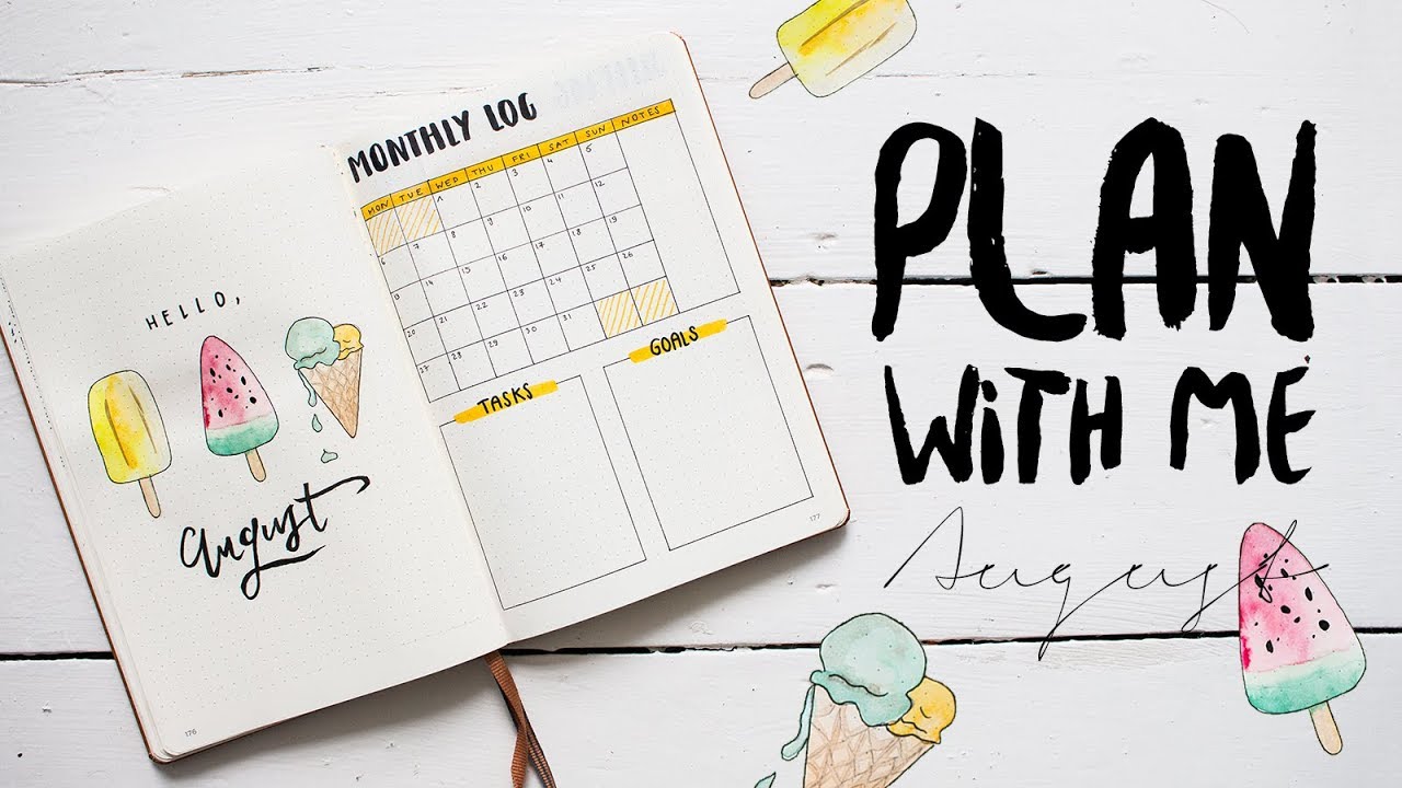 PLAN WITH ME | Bullet Journal Setup AUGUST 2018 | runder Habit Tracker