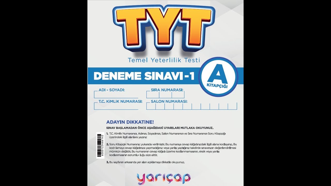 Yarı&ccedil;ap Yayını Tyt-1 Denemesi Geometri &Ccedil;&ouml;z&uuml;m&uuml;
