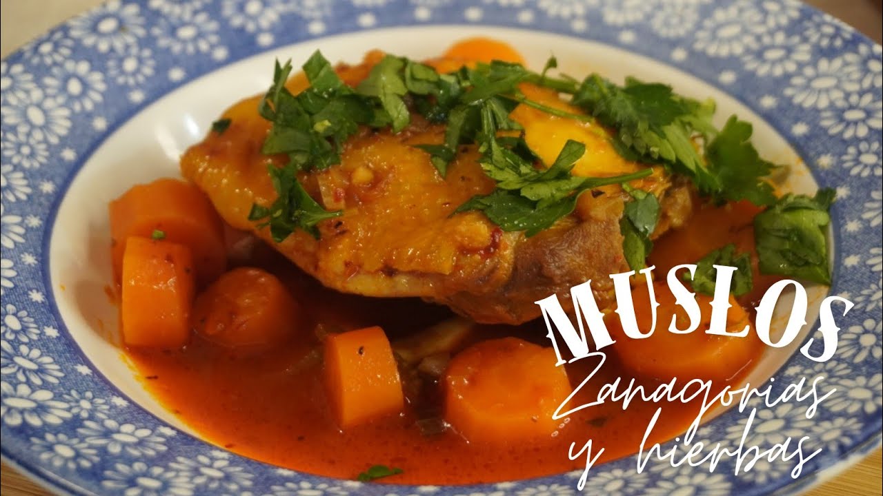 MUSLOS con zanahorias y hierbas 