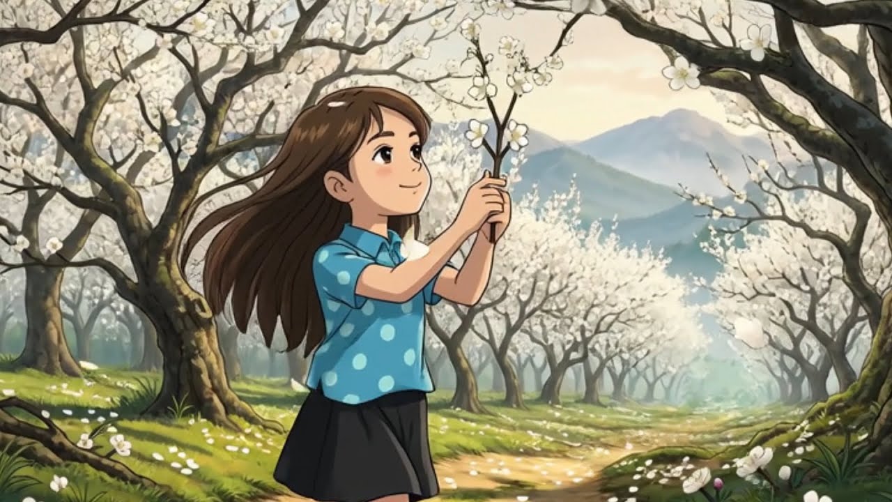 Plum Blossom Season of the Rural Village |  🌊 Studying, coffee, reading, healing 🎧 Ghibli Music
