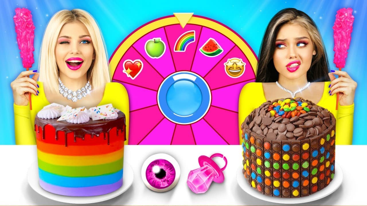 Desafio da Decora&ccedil;&atilde;o de Bolos: Rico VS Pobre! 24 Horas Doces & Roda Misteriosa por RATATA COOL