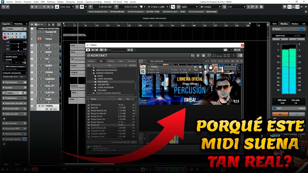 Como PORGRAMAR un timbal midi para que suene como EN VIVO | PERCUSIÓN SAMPLES PARA KONTAKT