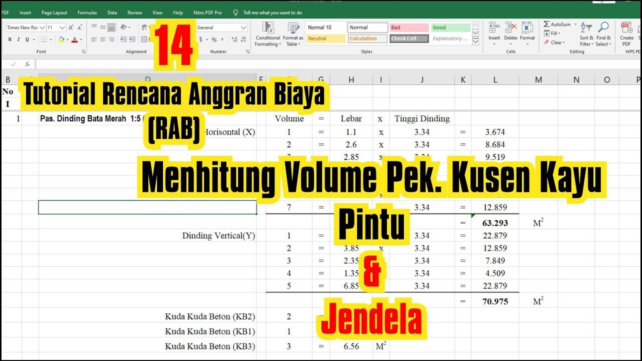 Part 14 Tutorial RAB Cara Menghitung Volume Pekerjaan Kusen Kayu