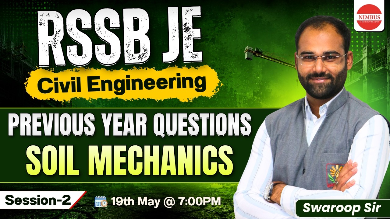 RSSB JE Civil Engineering | Soil Mechanics Previous Year Questions | Soil Mechanics PYQs | Session-2