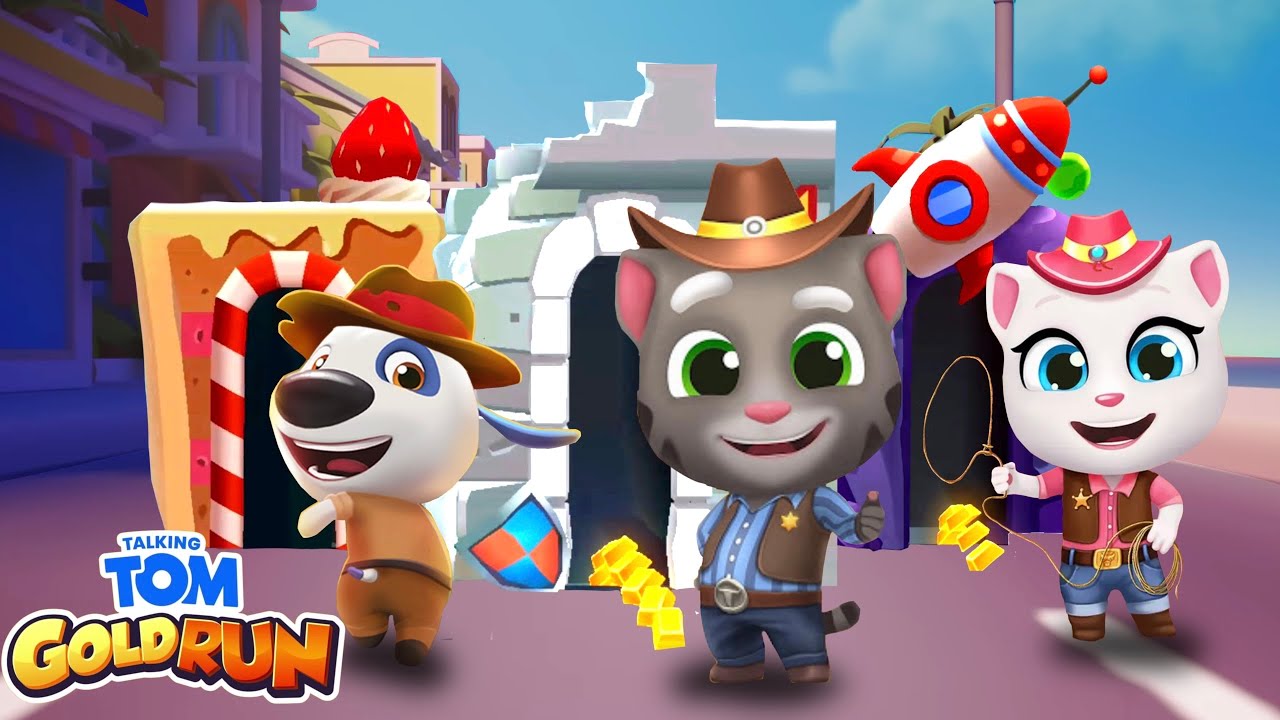 Talking Tom Gold Run - Explorer Hank vs Cowboy Tom vs Cowboy Angela // HD Gameplay 2025 🤠🌵🌺