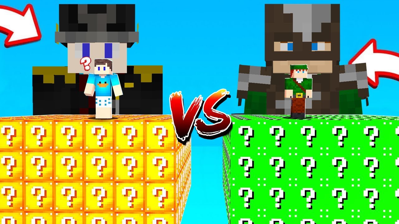 CORONEL BETO VS CAPITÃO VACA NO DESAFIO DO CUBO DE LUCKY BLOCK NO MINECRAFT!