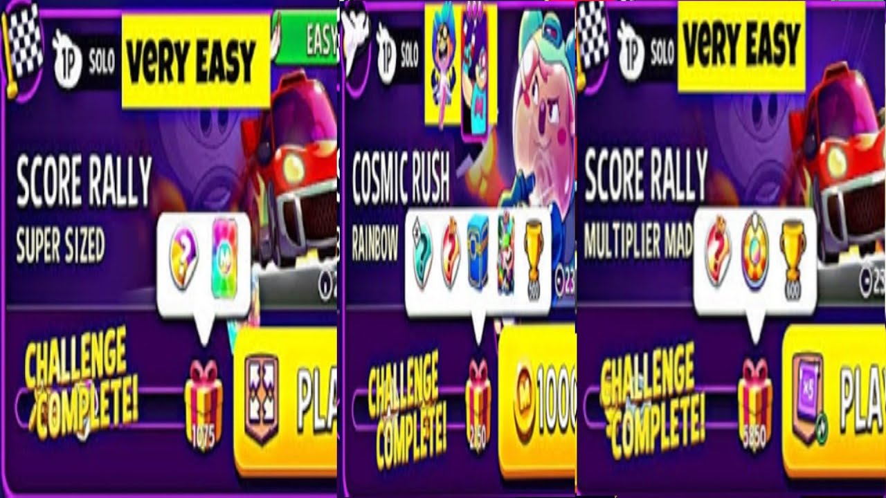 3 solo challenge supper sized /Crazy Columns + Bombs Away /Rainbow + Cosmic Rush Blow Em Up😍🔥