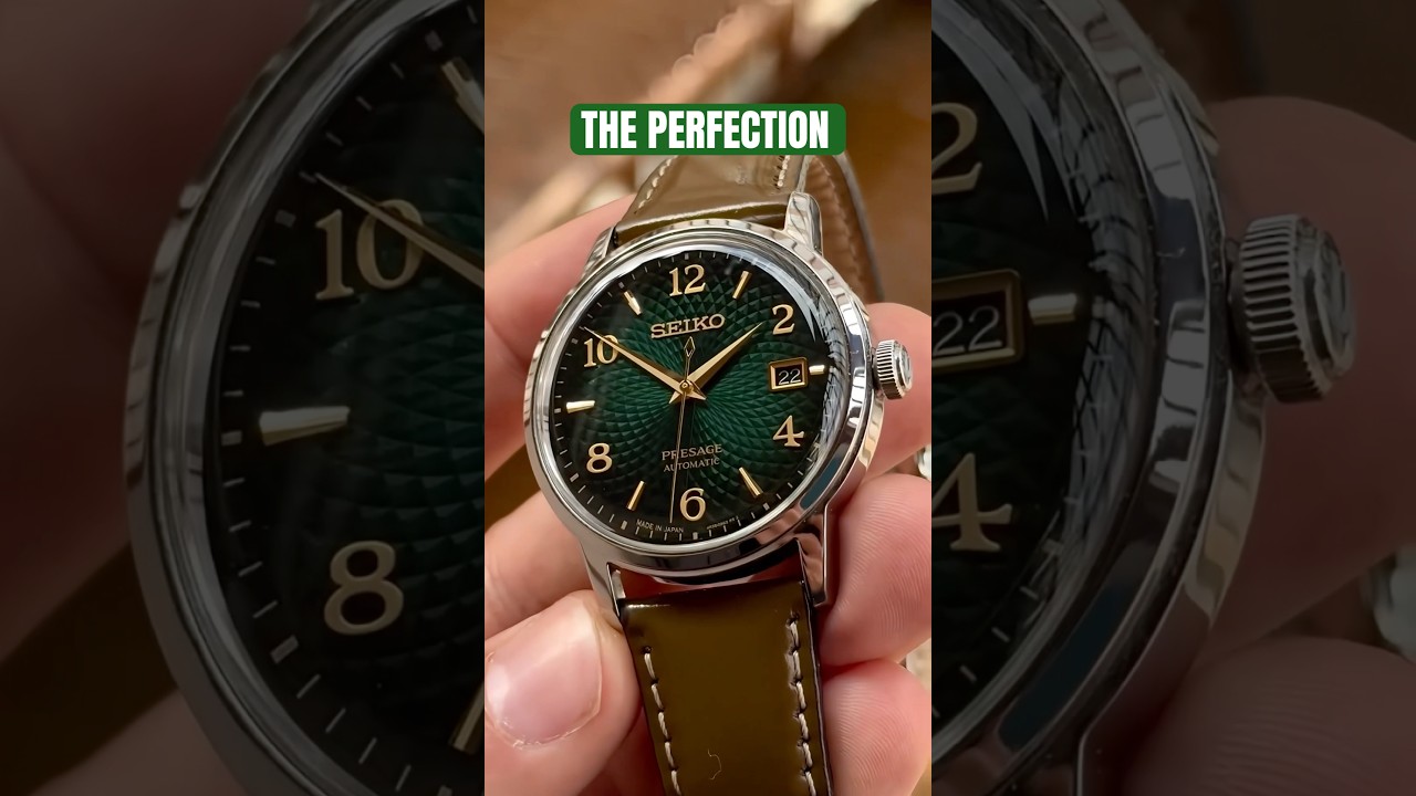 Seiko Presage SRPE45 Cocktail Time Green Gold Dial !! #seiko #seikowatch #shorts #watches