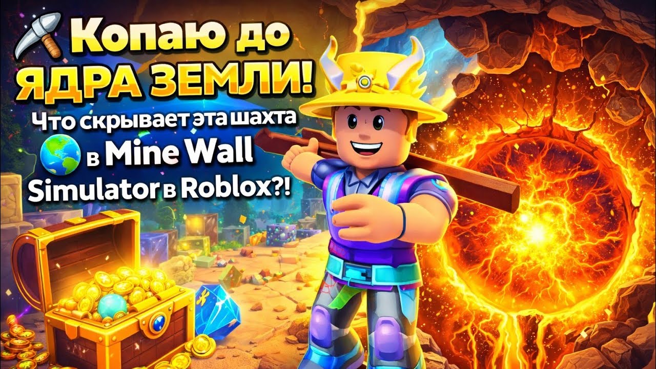 ⛏️ Копаю до ЯДРА ЗЕМЛИ! Что скрывает эта шахта в Mine Wall Simulator в Roblox?!