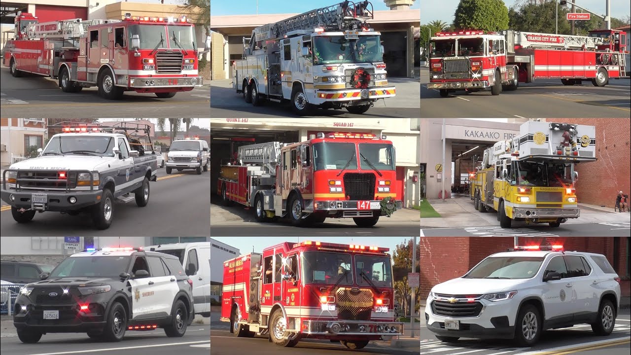 Fire Trucks Police & EMS Responding Compilation 2026 #1: December 2025 Recordings