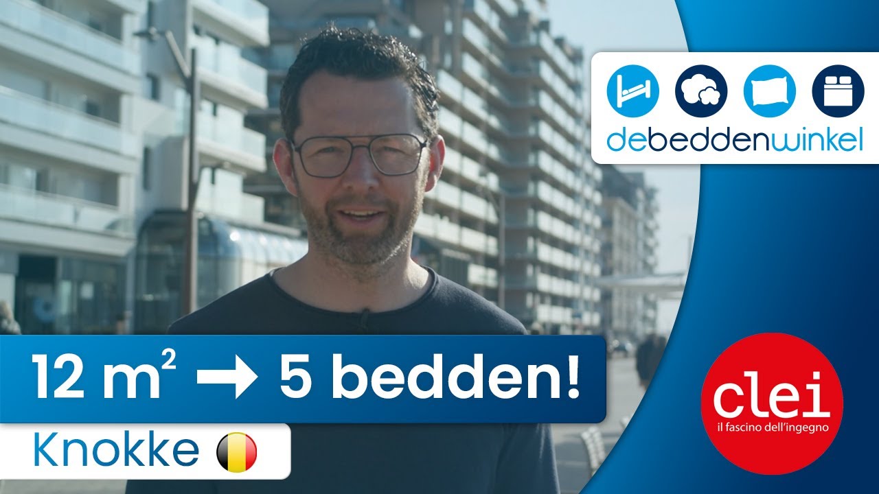 5 opklapbedden, bank en bureau op 12 m²! De Beddenwinkel | Knokke | Clei | appartement