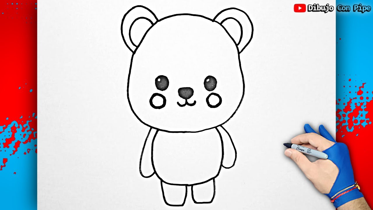 Dibuja Un Lindo Osito De Peluche 🧸❤️🧡💛💚💙💜🌈 Dibujos Para Niños