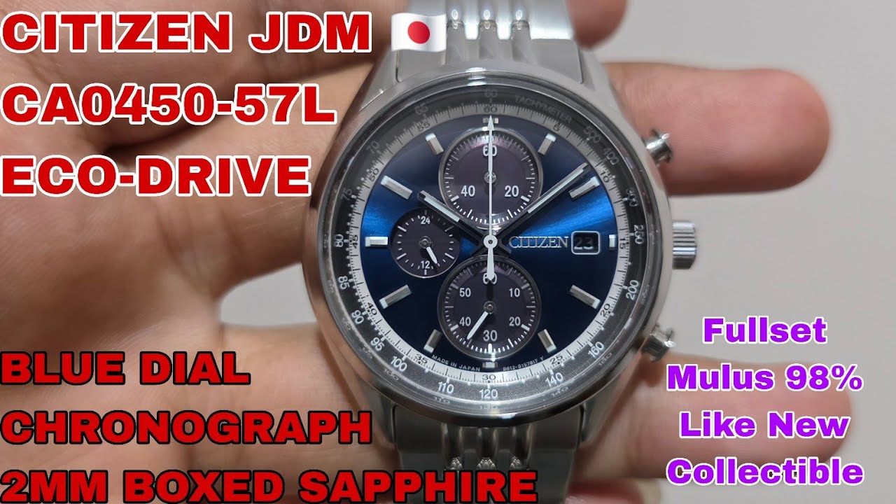 JUAL CITIZEN ECO-DRIVE CA0450-57L JDM CHRONOGRAPH BLUE DIAL SAPPHIRE LIKE NEW FOLLOW IG LakoneWatch