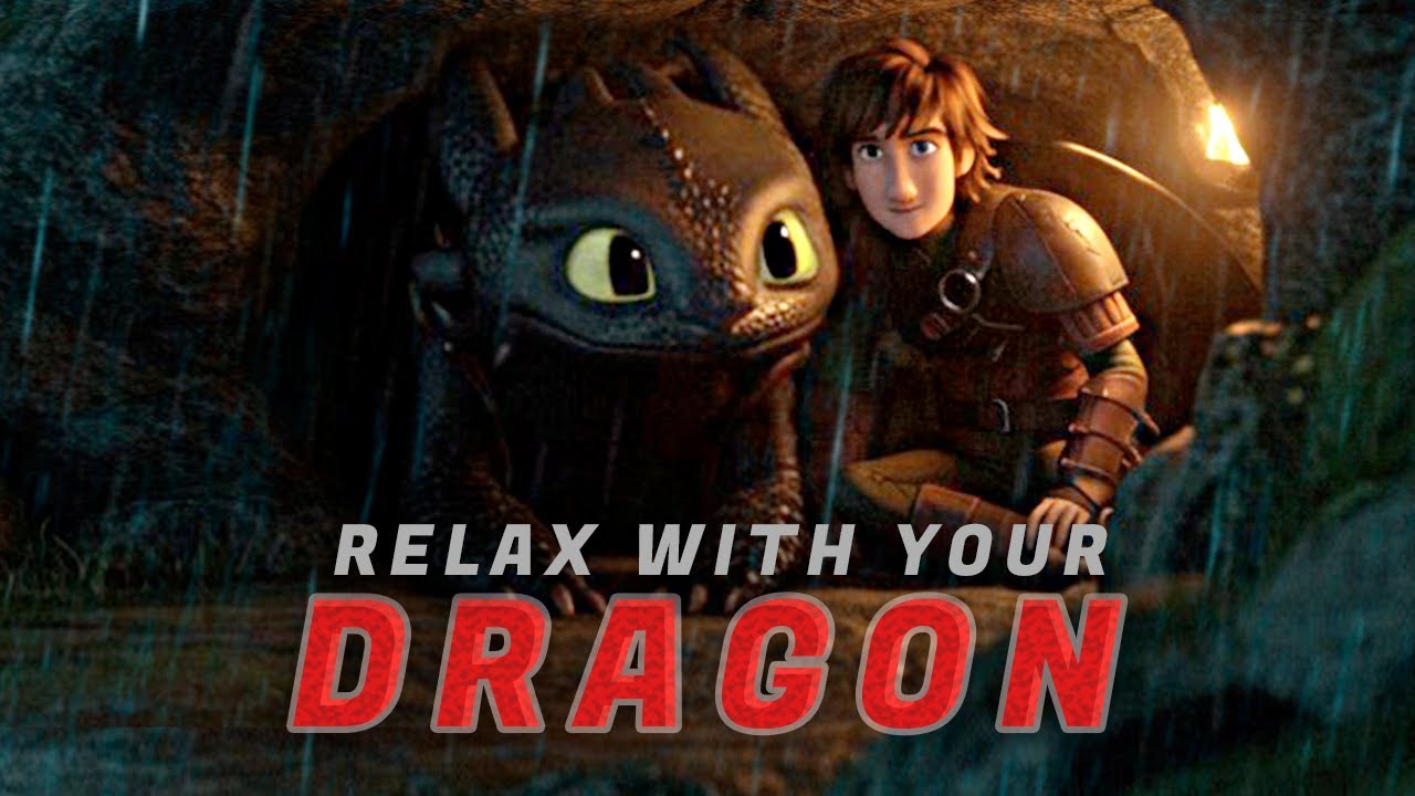 Rainy Night with Hiccup & Toothless | How to Train Your Dragon inspired Ambience & Music