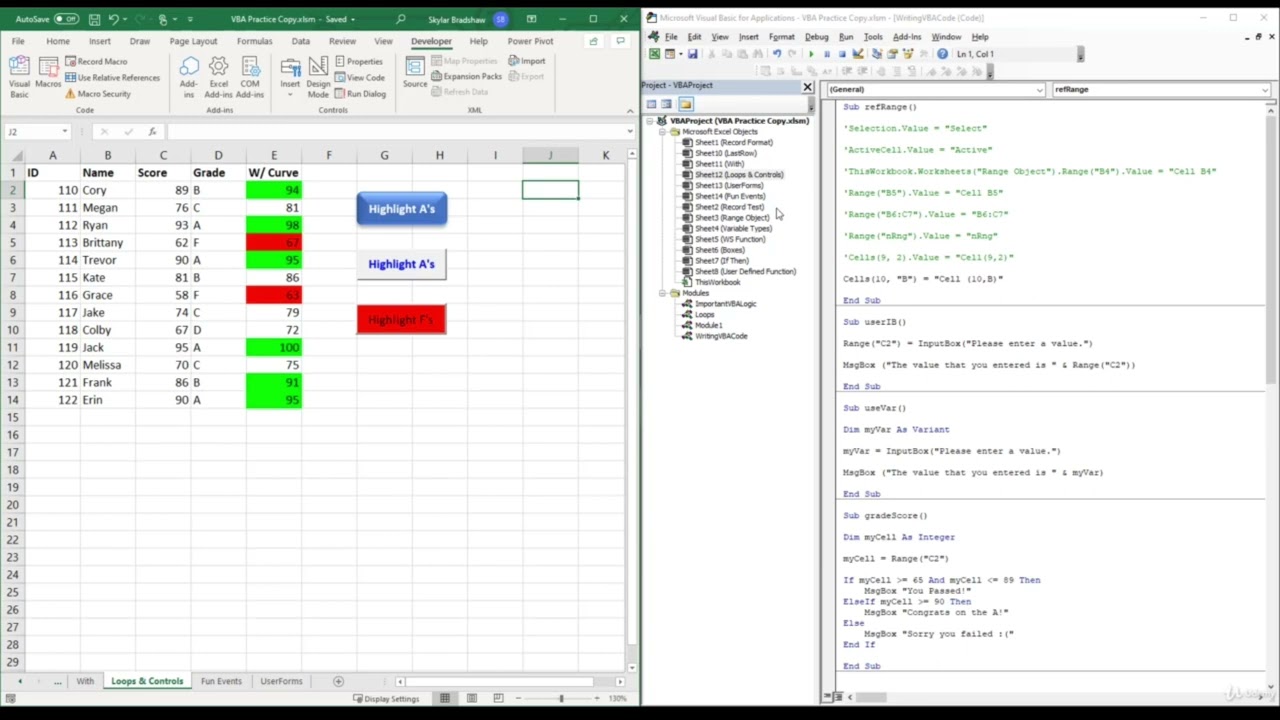 3. Worksheet Events