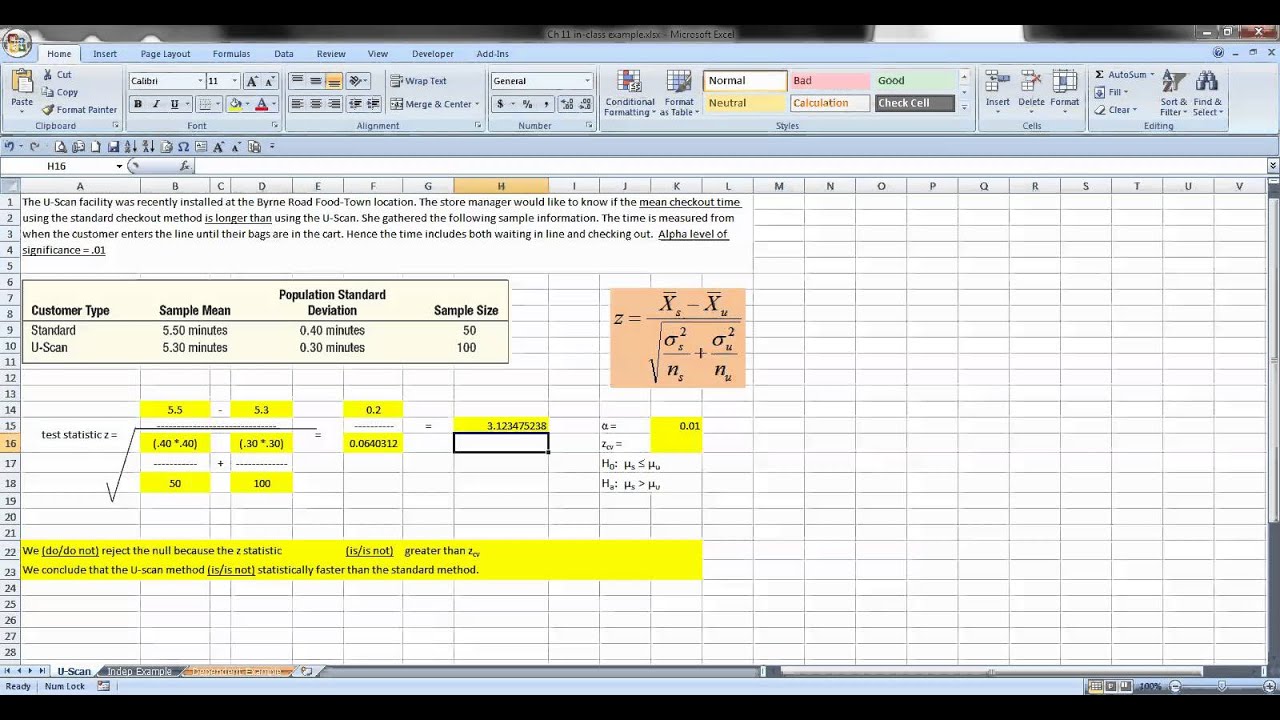 29   U scan using Excel