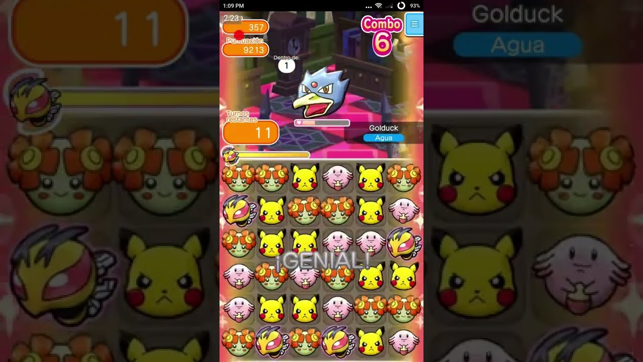 Pokémon Shuffle - Golduck S Rank (Itemless). Stage 357. 35% Catchability.