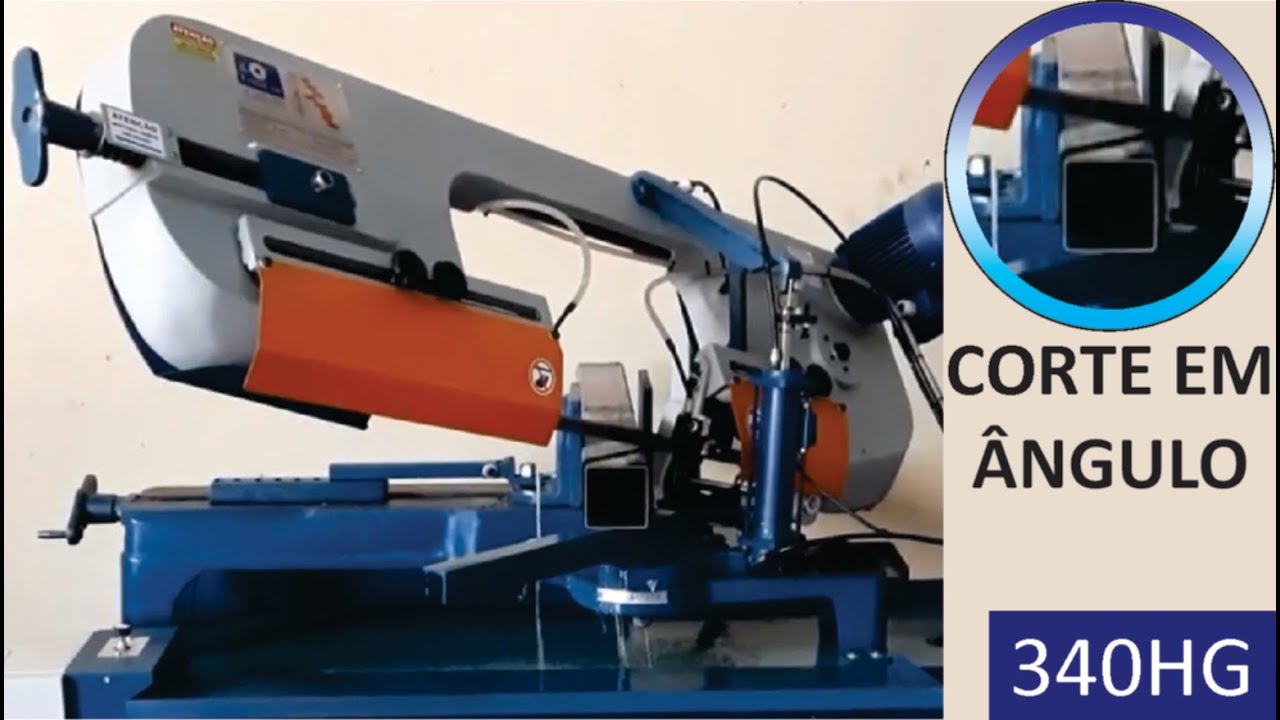 Máquina de serra fita 340HG com corte em Ângulo