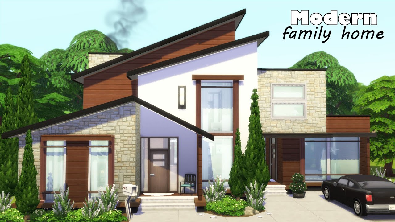 Modern Family Home 🌱 | Base Game | No CC | The Sims 4 Speed Build