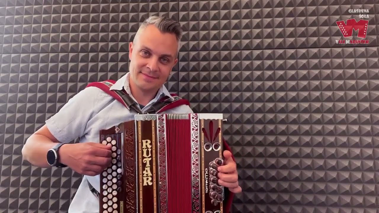 BO MOJ VNUK ŠE PEL SLOVENSKE PESMI (Boris Kopitar) HARMONIKA - SPLETNO UČENJE-ONLINE - VILI MARINŠEK