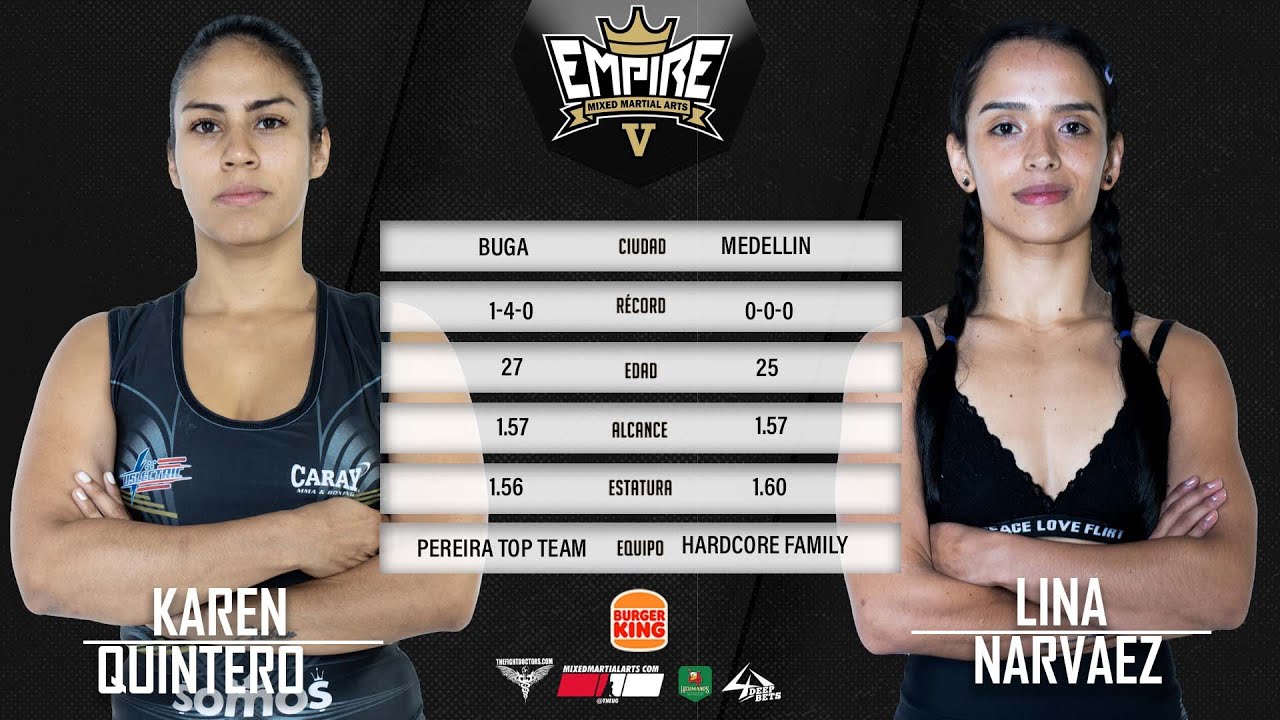 EMPIRE MMA | ПОЛНЫЙ БОЙ! | КВИНТЕРО ПРОТИВ НАРВАЕС КОЛУМБИЯ ЖЕНСКИЙ МАТЧ