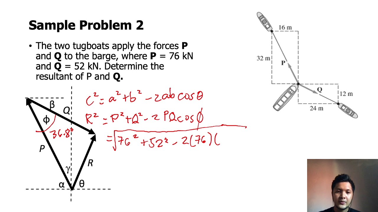 Solving Vector Problems Using Sine and Cosine Law