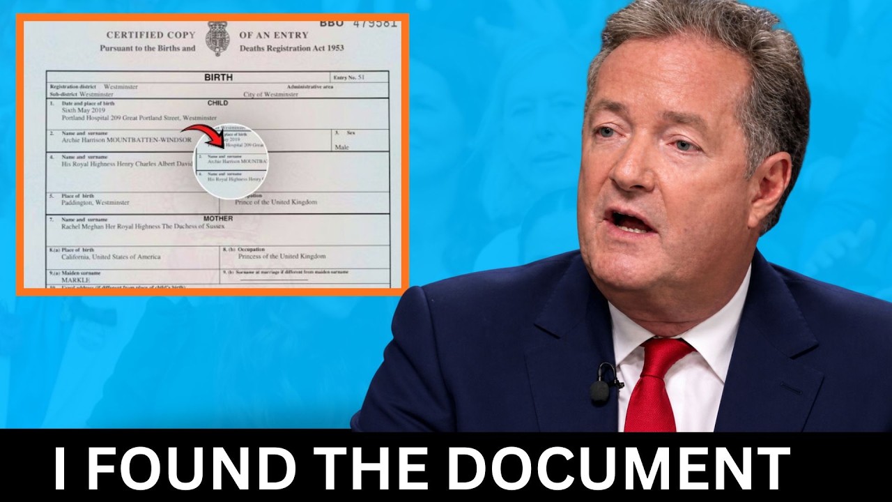 Piers Morgan REVEALS The SHOCKING Document Behind Archie & Lilibet&rsquo;s Royal Succession Controversy