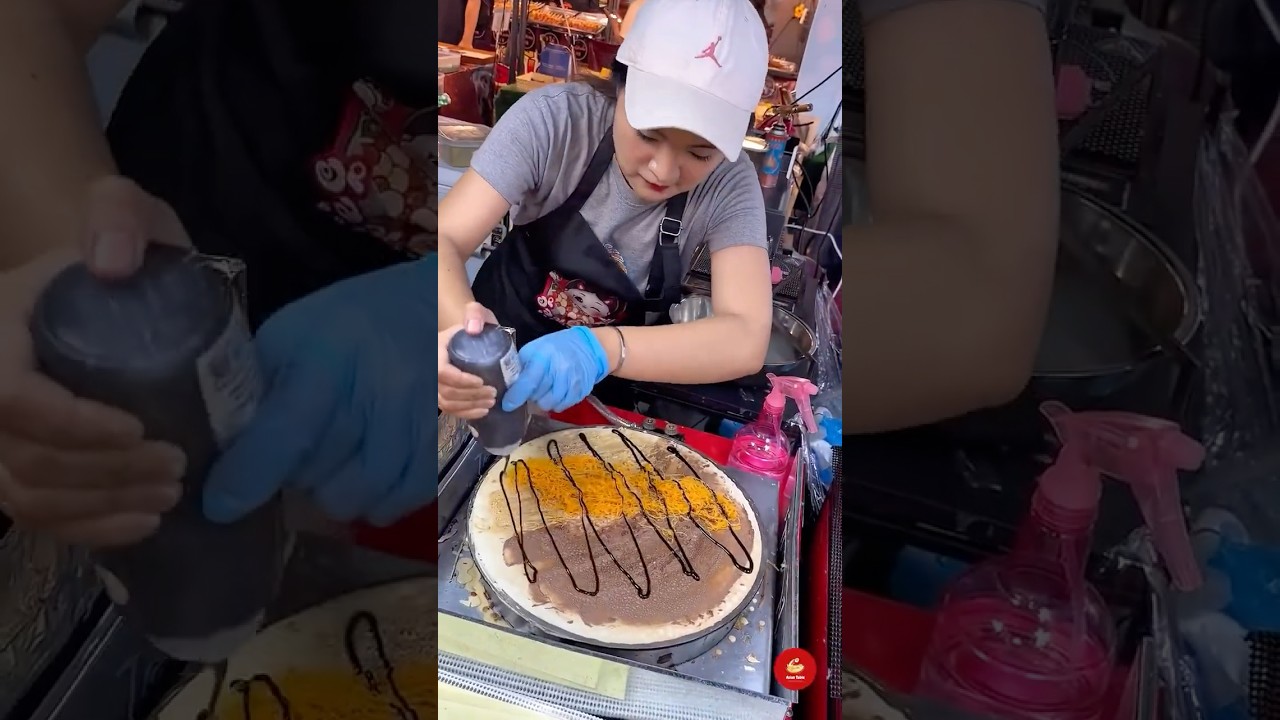 Nutella + Peanut Butter + Golden Threads = Bite-sized Crepe Perfection 🥞🔥