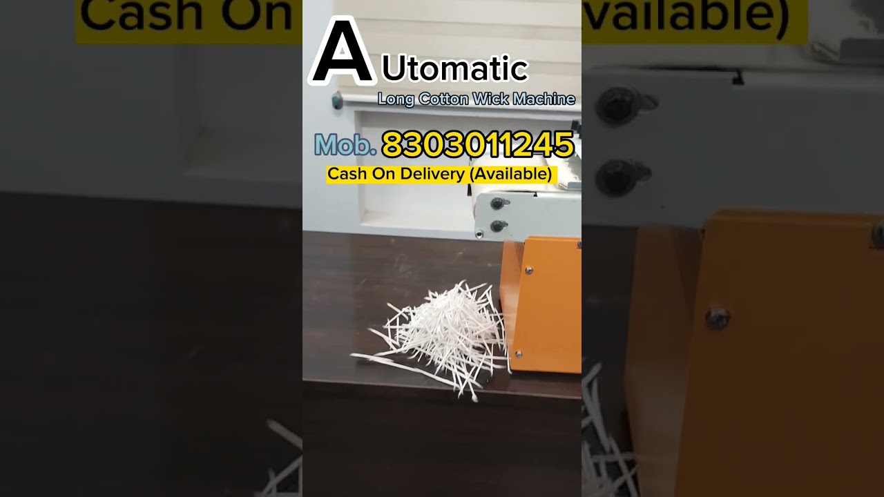 fully automatic cotton wicks machine | automatic long cotton wicks machine | vattulu making 