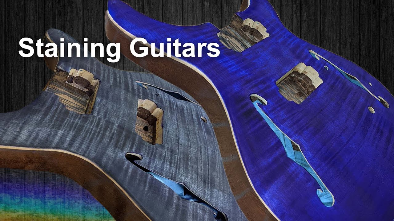 Staining with dyes and finishing with epoxy clearcoat