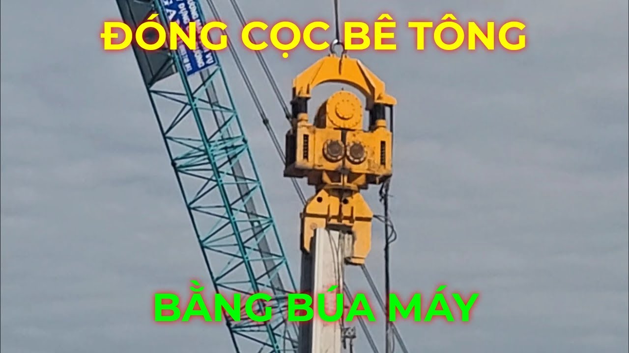 Xem đóng cọc bê tông bằng búa máy đường Hoài Thanh Bờ Bắc Kênh Đôi Quận 8 cũ