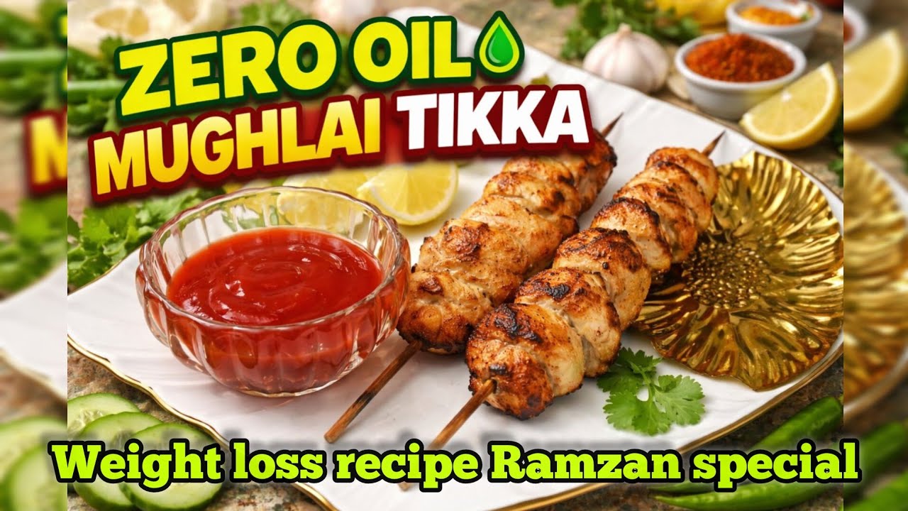 Mughlai chicken tikka |Ramzan Special Weight Loss Airfryer Chicken Tikka |0 Oil Healthy Iftar Recipe