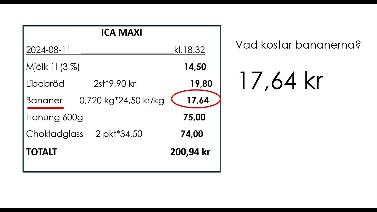 sfigunilla SFI A TEMA MAT ett kvitto