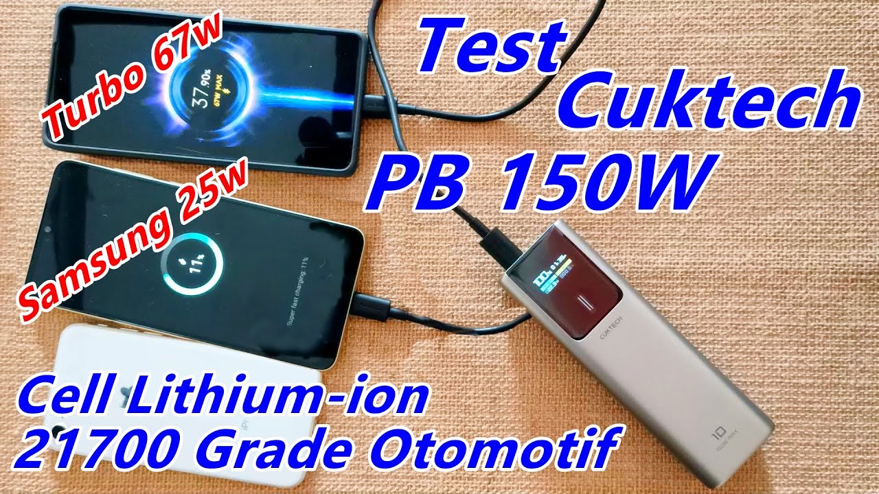 Test Powerbank Terbaik Turbo Charging Cuktech PB100P 10000mAh 150W Cell Lithium-ion Grade Otomotif