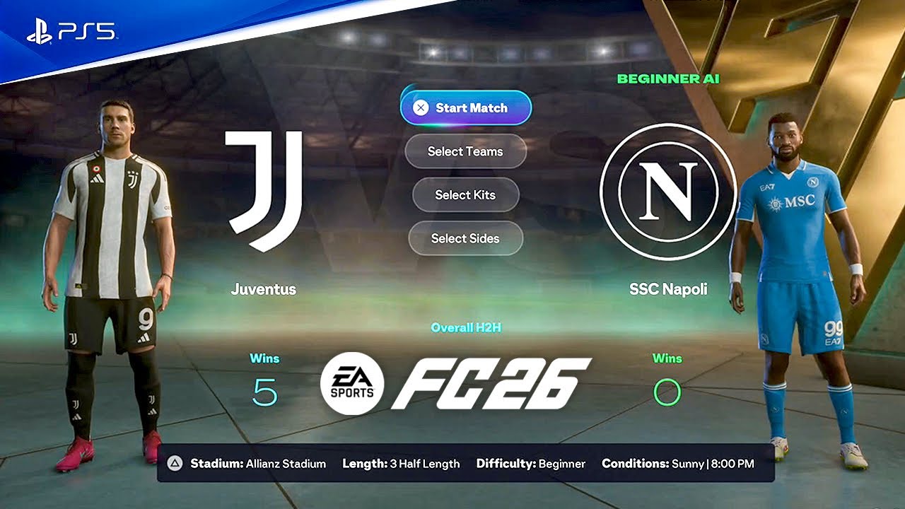 EA Sports FC 26 – «Ювентус» против «Наполи» | Геймплей для PS5 следующего поколения