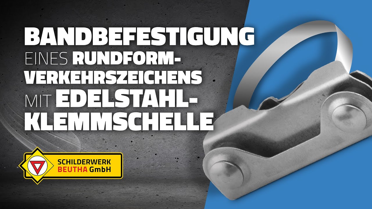 So einfach montierst du ein Rundform-Verkehrszeichen mit Edelstahlschelle & Stahlband